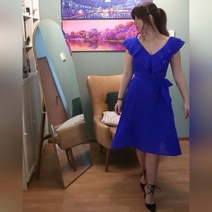 DKNY Blue Ruffle Dress